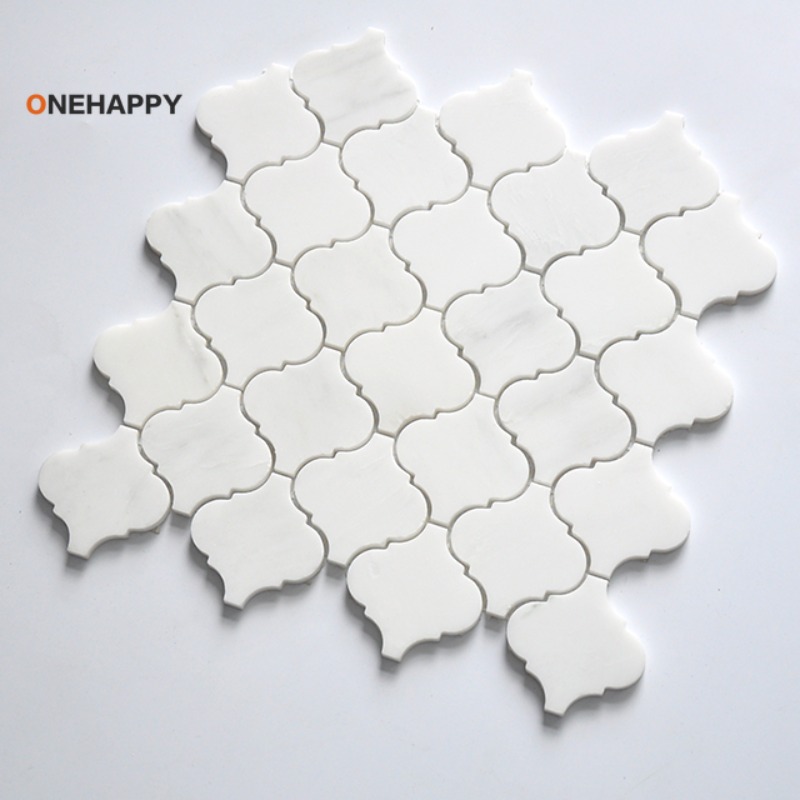Home Bathroom Tiles Design - Lantern Volakas Marble Mosaic Wall Tile