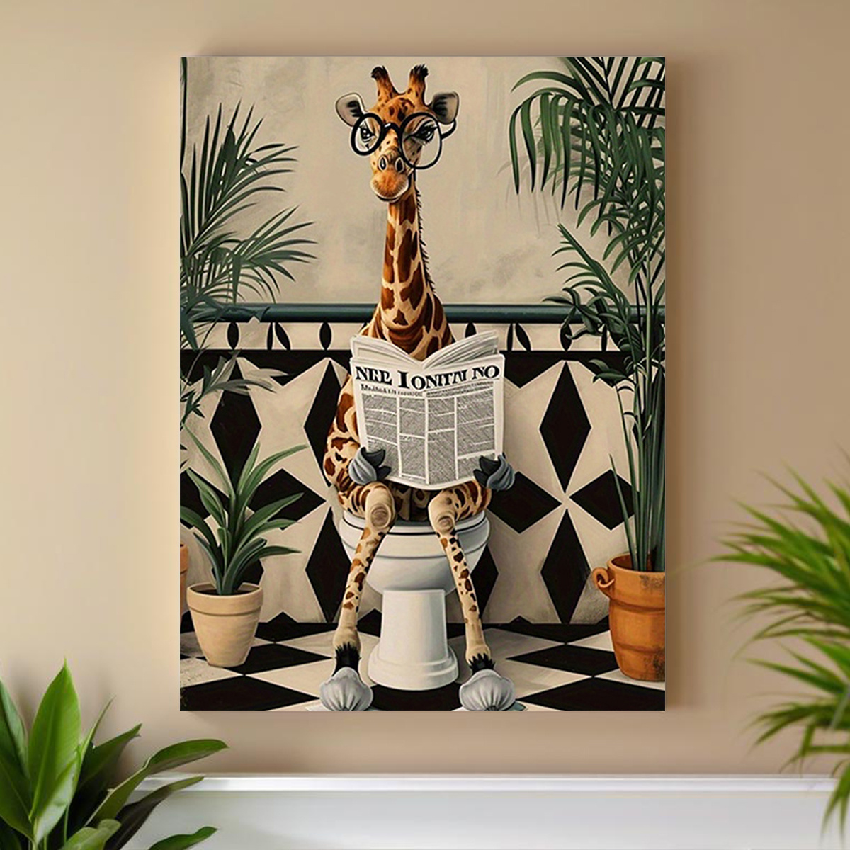 Home Design Bathroom - 2D Flat, 2D Flat, 1pc Canvas