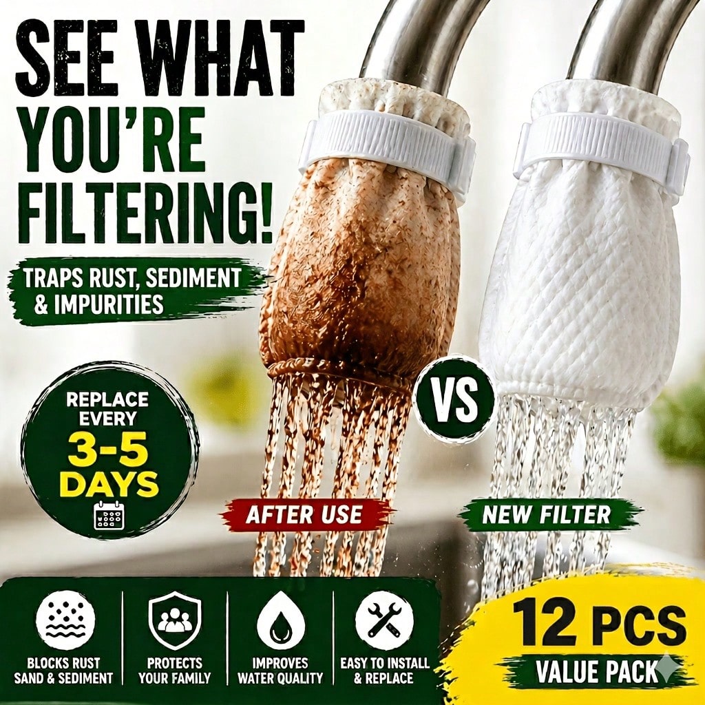 Home Bathroom Water Filter - Faucet Filter Cartridge, Universal for Kitchen