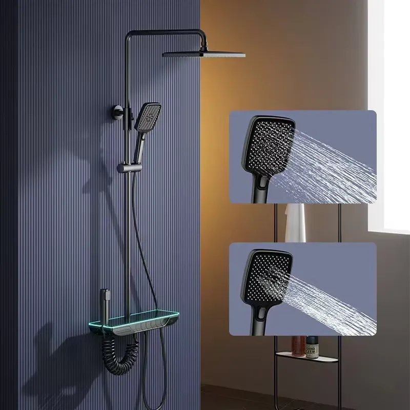 Home Bathroom - Smart Digital Thermostatic Shower Set Brass