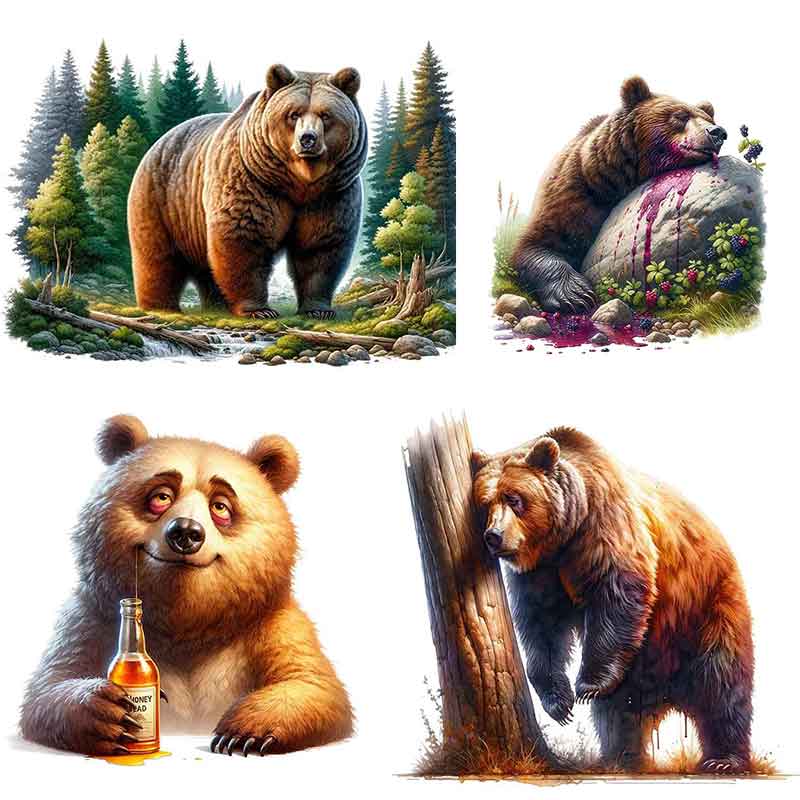 Whimsical Drunk Bear Stickers- - Home Bathroom Tiles Design ulasan dan harga
