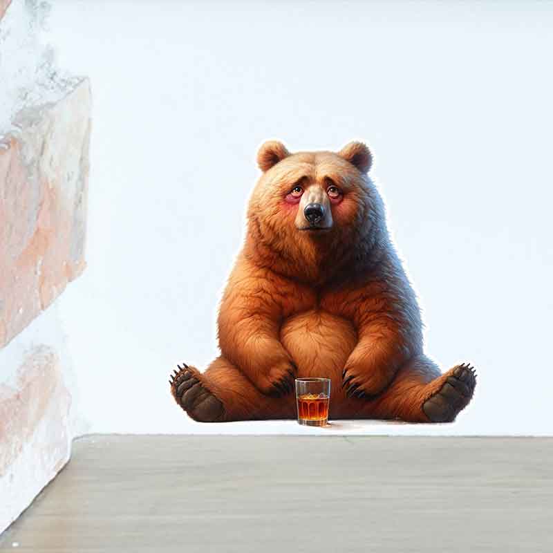 Whimsical Drunk Bear Stickers- - Home Bathroom Tiles Design ulasan dan harga