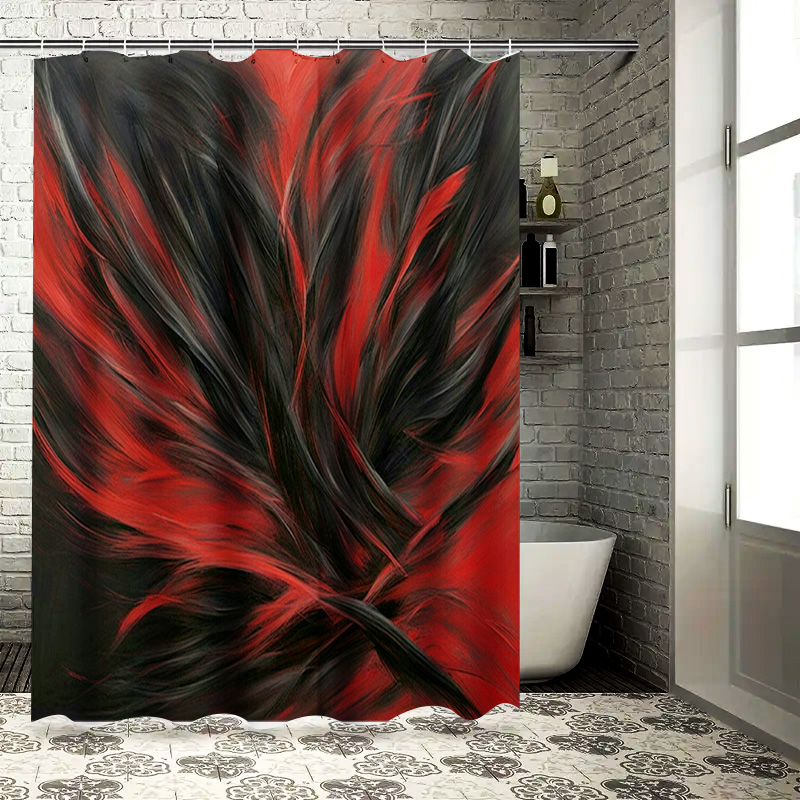 Red and Black Abstract Print S - Home Bathroom Decor Ideas ulasan dan harga