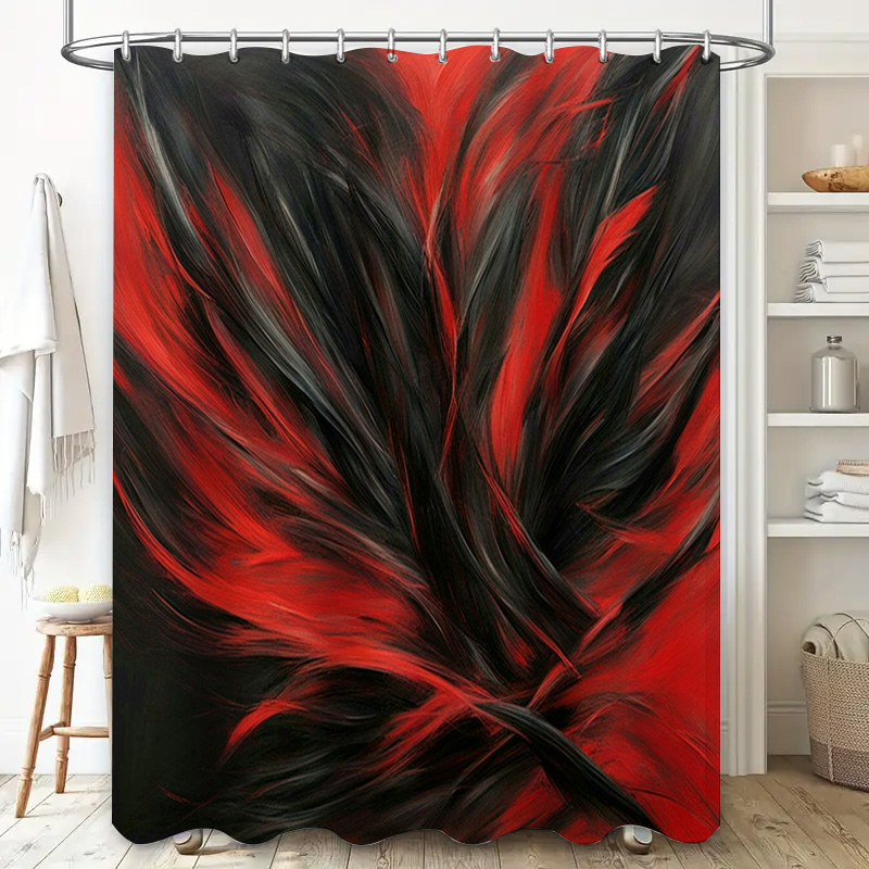 Red and Black Abstract Print S - Home Bathroom Decor Ideas ulasan dan harga