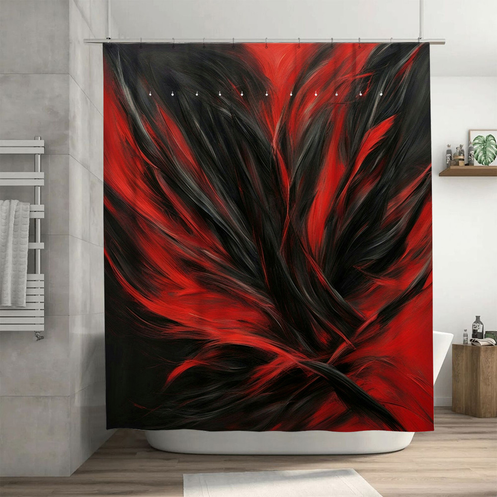 Red and Black Abstract Print S - Home Bathroom Decor Ideas ulasan dan harga
