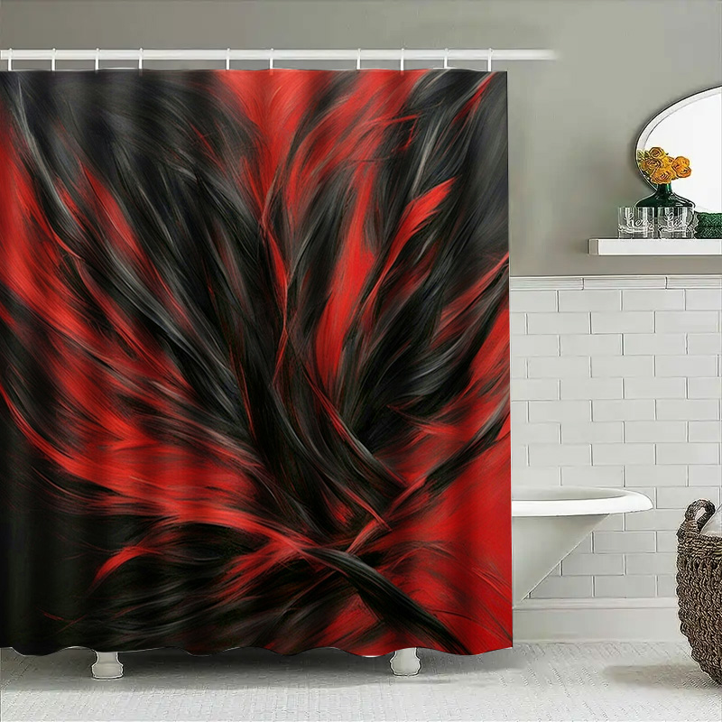 Red and Black Abstract Print S - Home Bathroom Decor Ideas ulasan dan harga
