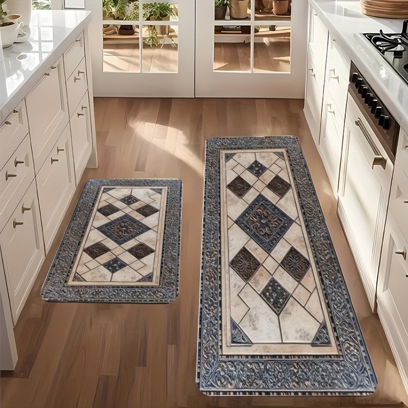 1PC Floor tile Kitchen Rug Non - Home Bathroom Tiles Design ulasan dan harga