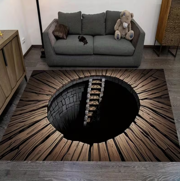 3D Carpet Illusion Design with - Home Goods Bathroom Mats ulasan dan harga