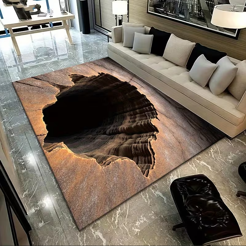 3D Carpet Illusion Design with - Home Goods Bathroom Mats ulasan dan harga