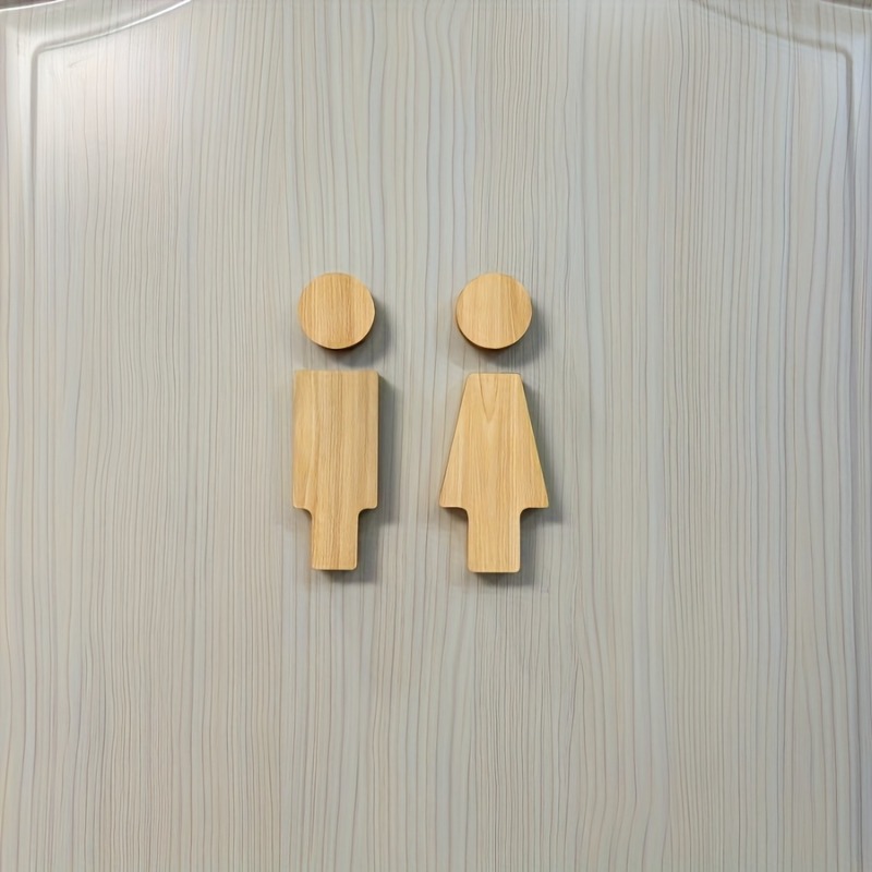 2PCS Wooden Bathroom Sign for  - Home Bathroom Sign ulasan dan harga