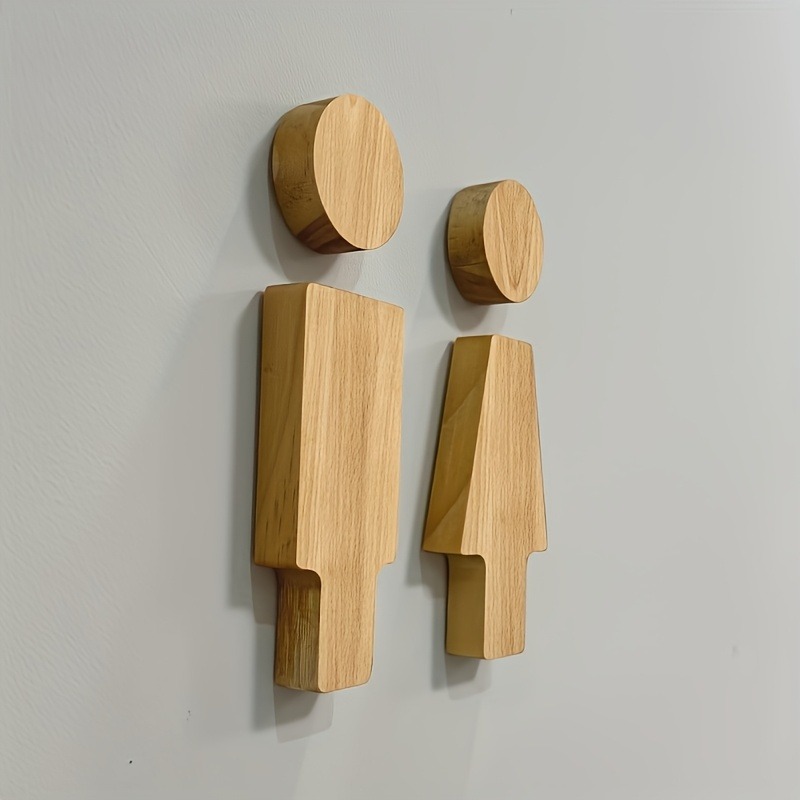 2PCS Wooden Bathroom Sign for  - Home Bathroom Sign ulasan dan harga