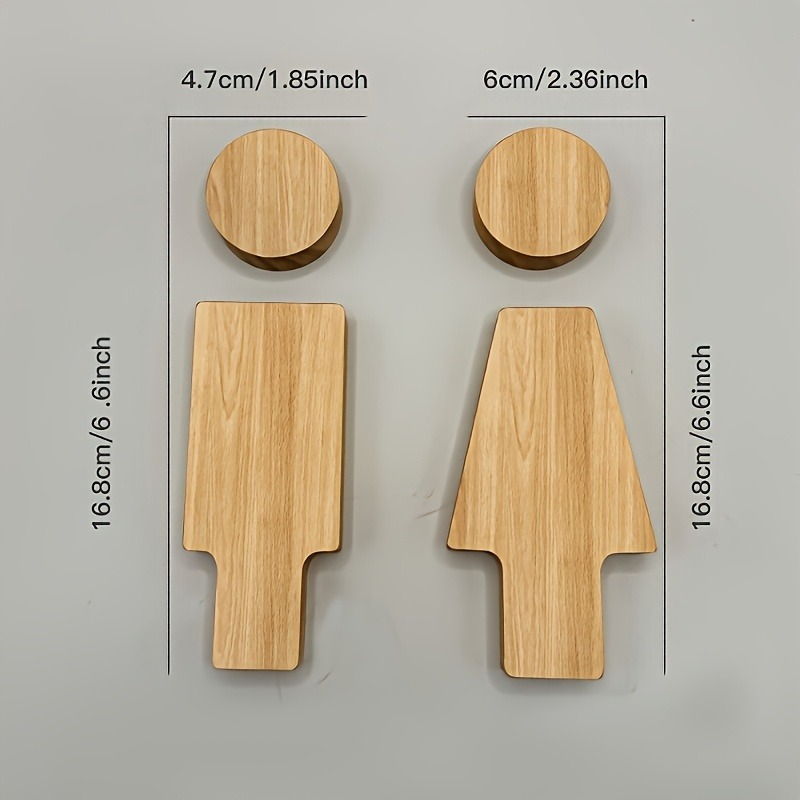 2PCS Wooden Bathroom Sign for  - Home Bathroom Sign ulasan dan harga