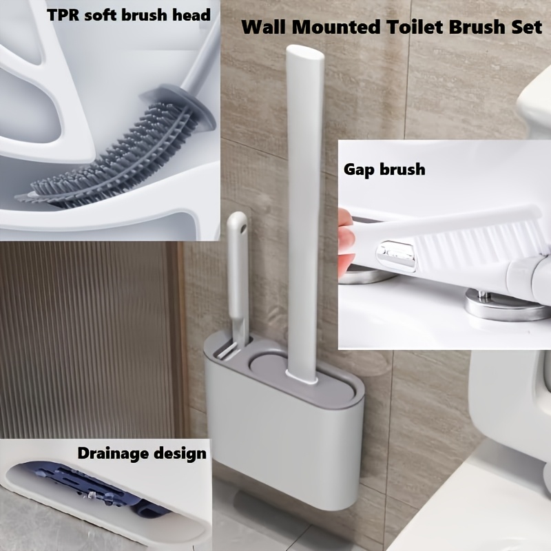 Wall Mount Toilet Brush Set, M - Home Goods Bathroom Storage ulasan dan harga