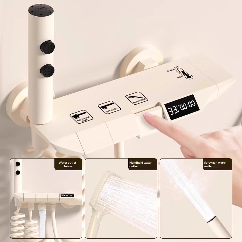 Creamy Easy Topless Shower Set - Home Bathroom ulasan dan harga