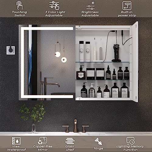Lighted Medicine Cabinet with  - Bathroom Cabinet Mirror ulasan dan harga