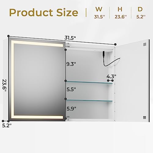 Lighted Medicine Cabinet with  - Bathroom Cabinet Mirror ulasan dan harga