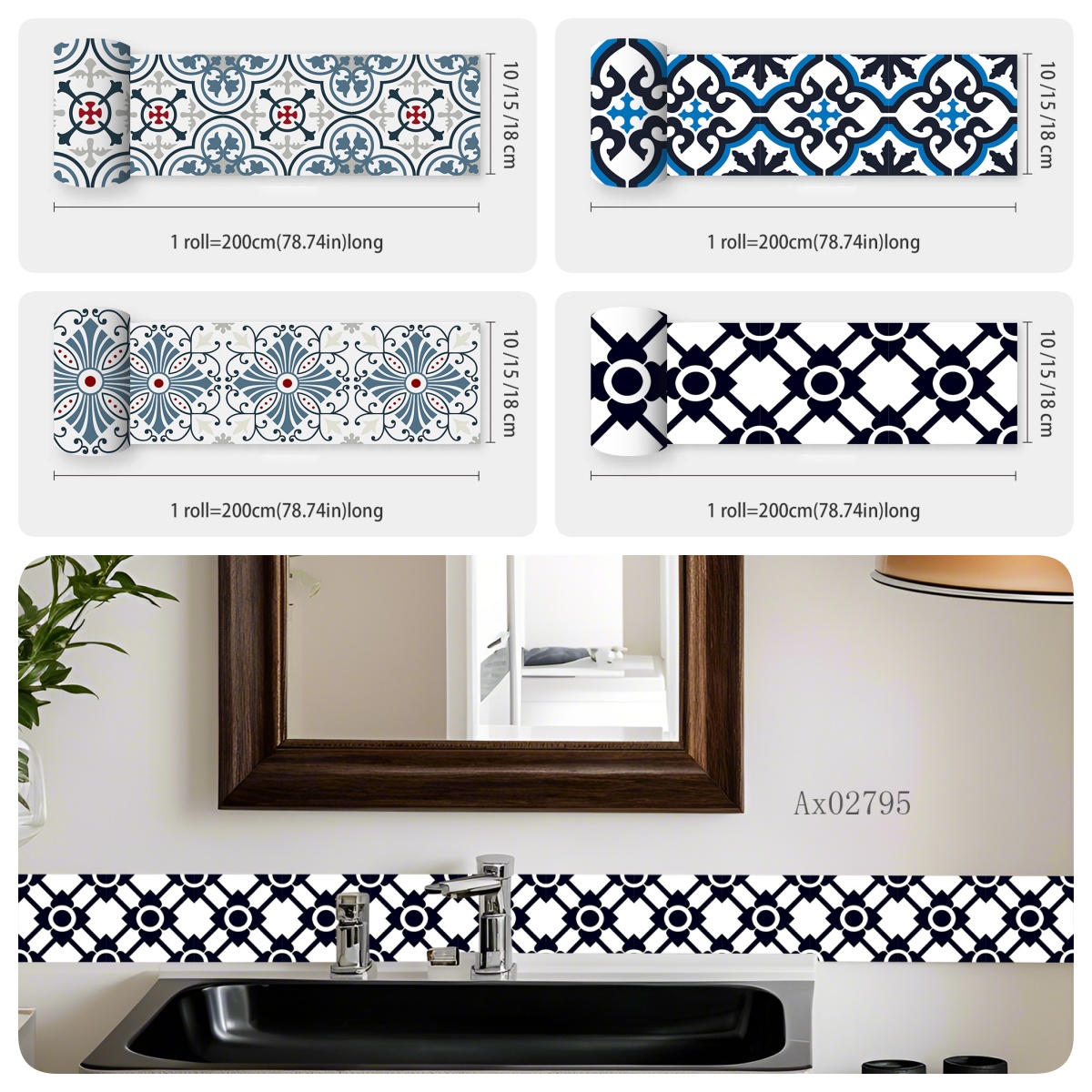 Boho Mediterranean Tile Border - Home Bathroom Tiles Design ulasan dan harga
