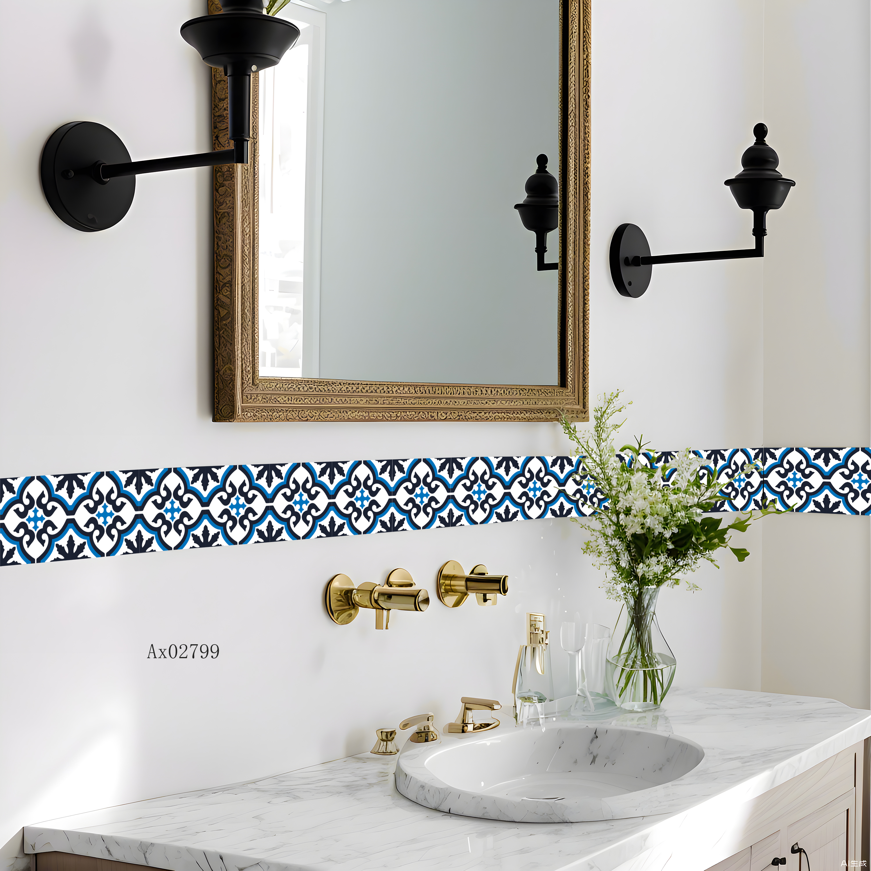 Boho Mediterranean Tile Border - Home Bathroom Tiles Design ulasan dan harga