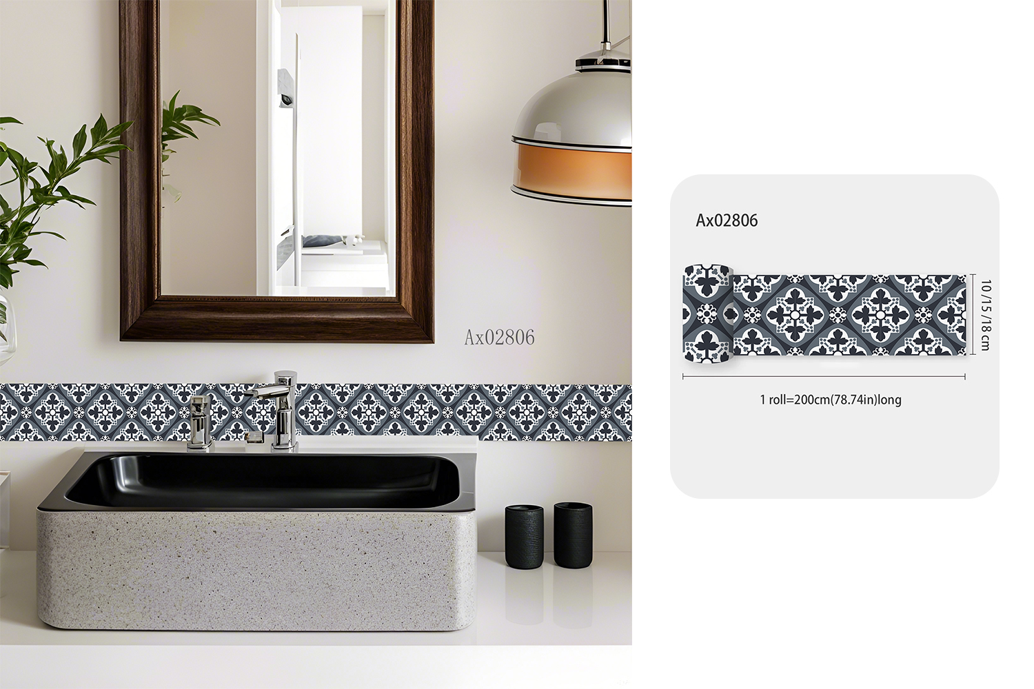 Boho Mediterranean Tile Border - Home Bathroom Tiles Design ulasan dan harga