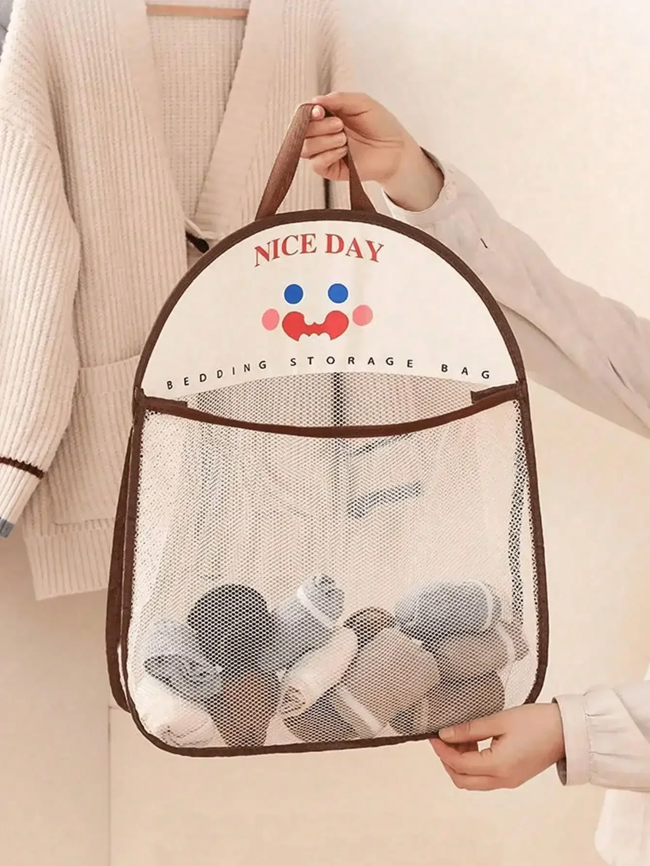 4pcs Hanging Mesh Storage Bags - Home Essentials Bathroom Storage ulasan dan harga