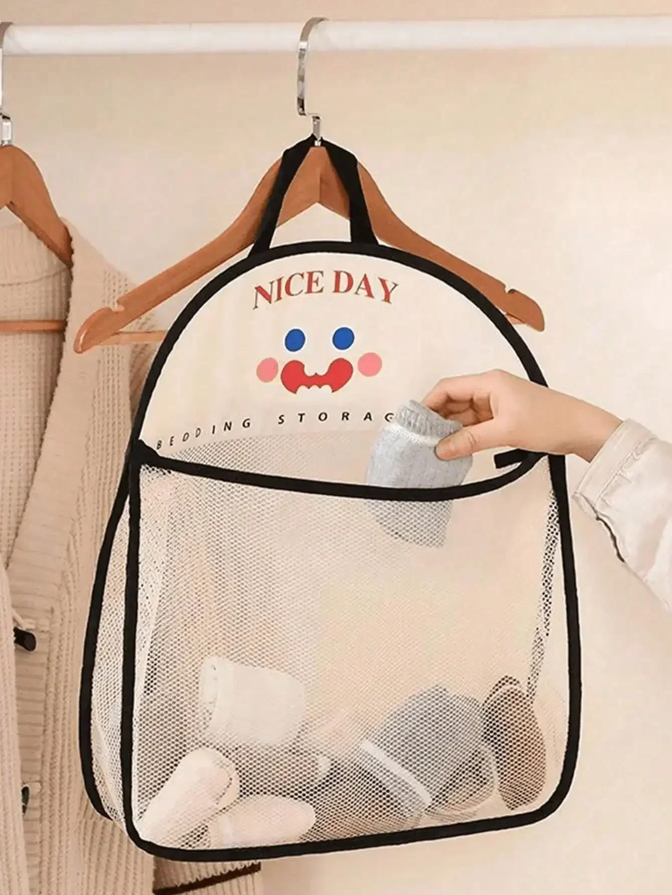 4pcs Hanging Mesh Storage Bags - Home Essentials Bathroom Storage ulasan dan harga