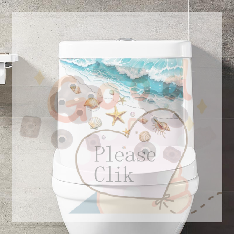 【HG】Ocean Themed Toilet Sticke - Home Bathroom Design ulasan dan harga