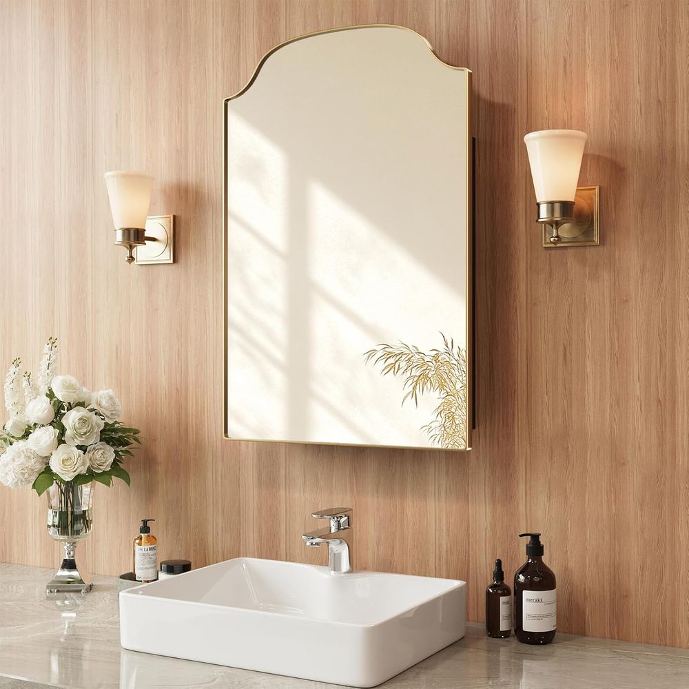 Gold Metal Surface Mount Medic - Bathroom Cabinet Mirror ulasan dan harga
