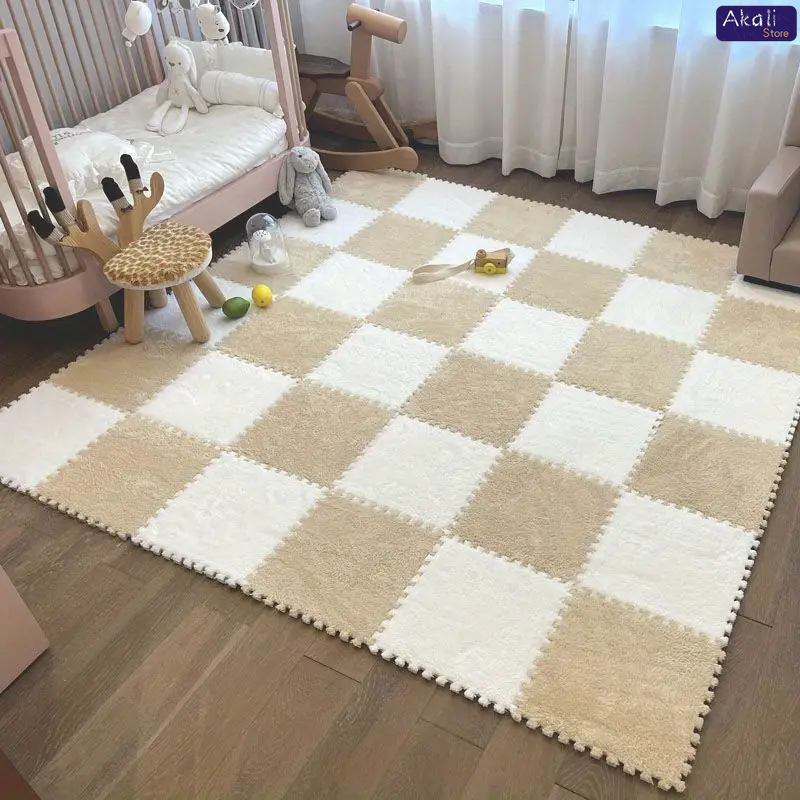 4/12pcs Plush Puzzle Foam Floo - Home Goods Bathroom Mats ulasan dan harga
