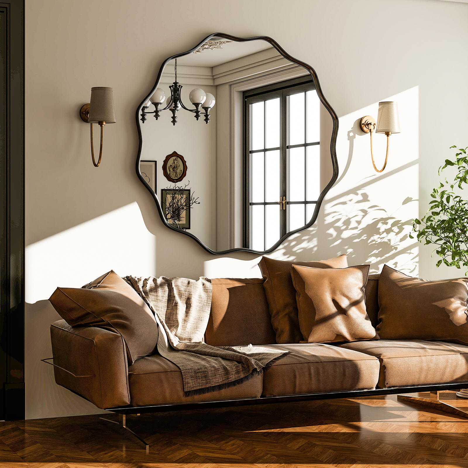 Wavy Round Bathroom Mirror Dec - Bathroom Cabinet Mirror ulasan dan harga