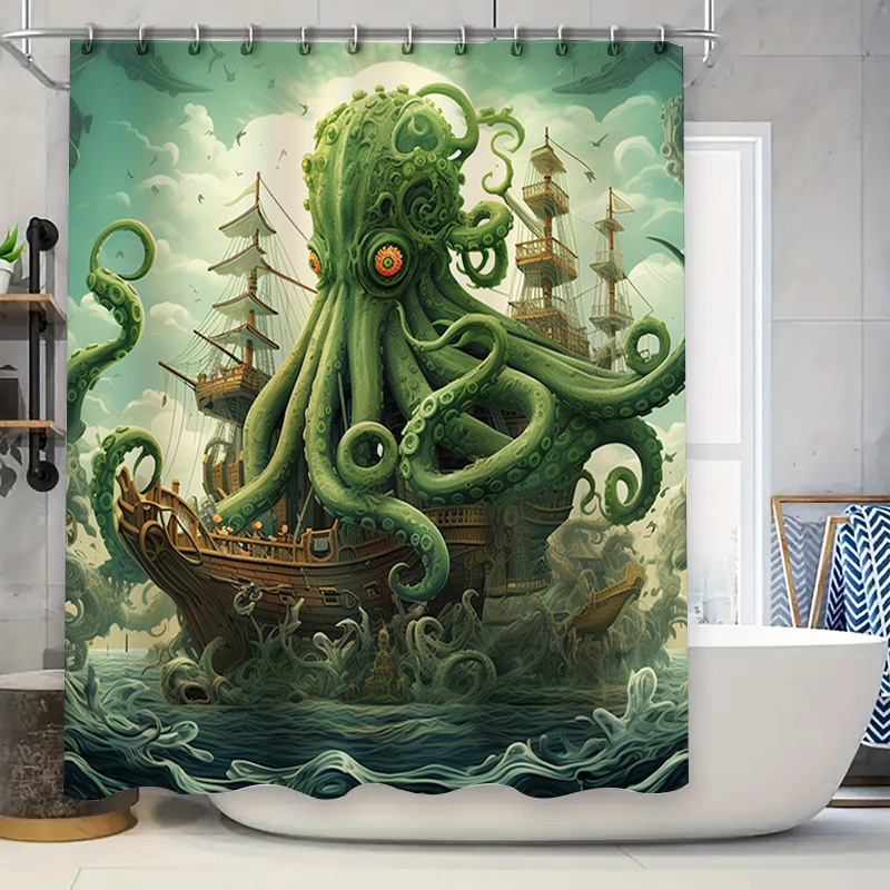 Octopus Ship Shower Curtain Su - Home Bathroom Decor Ideas ulasan dan harga