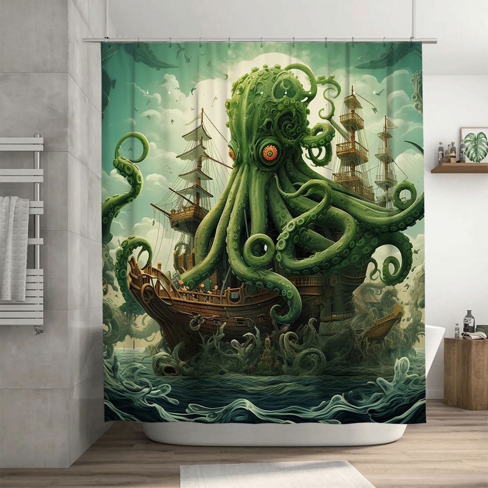 Octopus Ship Shower Curtain Su - Home Bathroom Decor Ideas ulasan dan harga