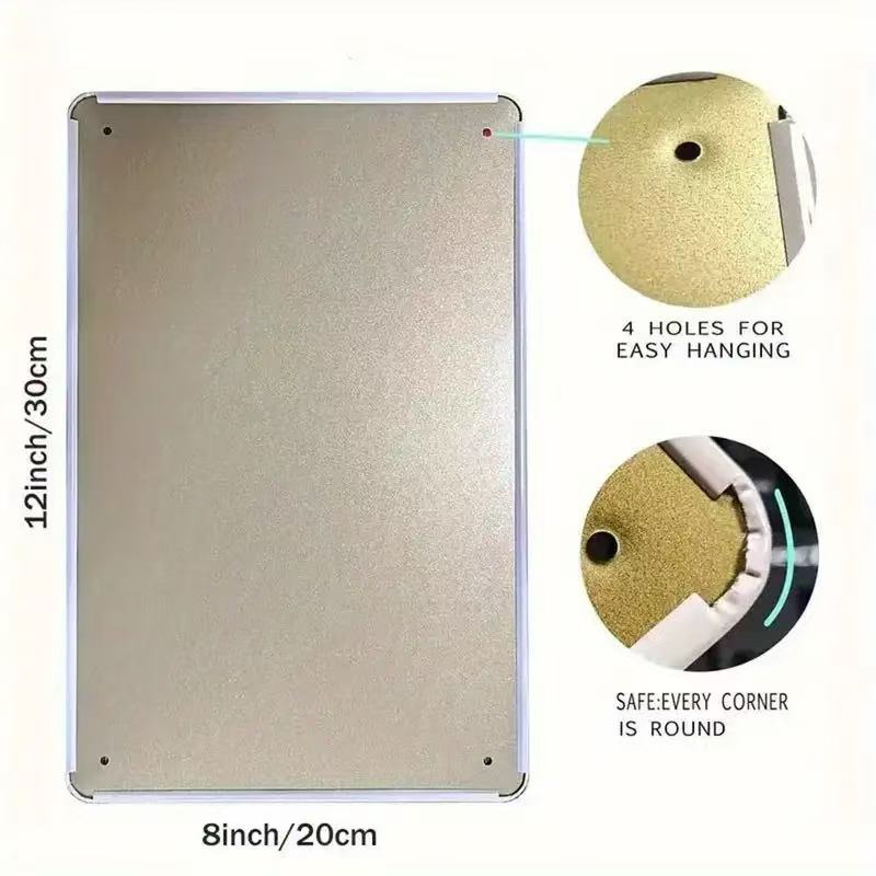 2D Flat Retro Metal Sign - Tur - Home Bathroom Design ulasan dan harga