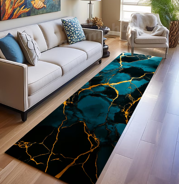Marble Rug Runner Modern Non-S - Home Bathroom Tiles Design ulasan dan harga