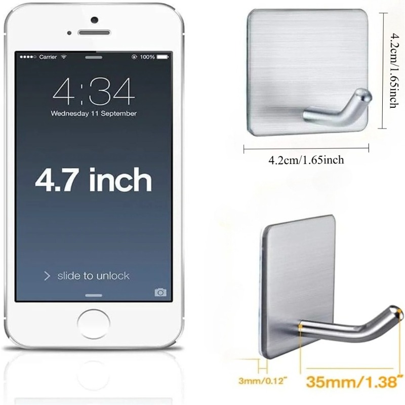 4Pcs No Drill Self Adhesive St - Home Goods Bathroom Storage ulasan dan harga