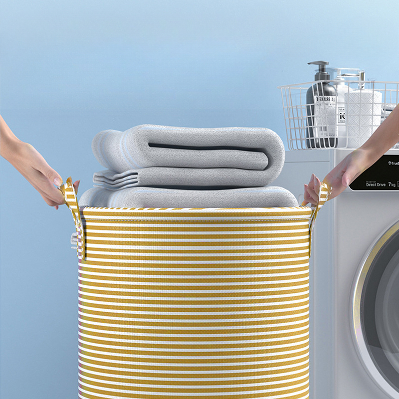 Foldable Minimalist Striped La - Home Goods Bathroom Storage ulasan dan harga