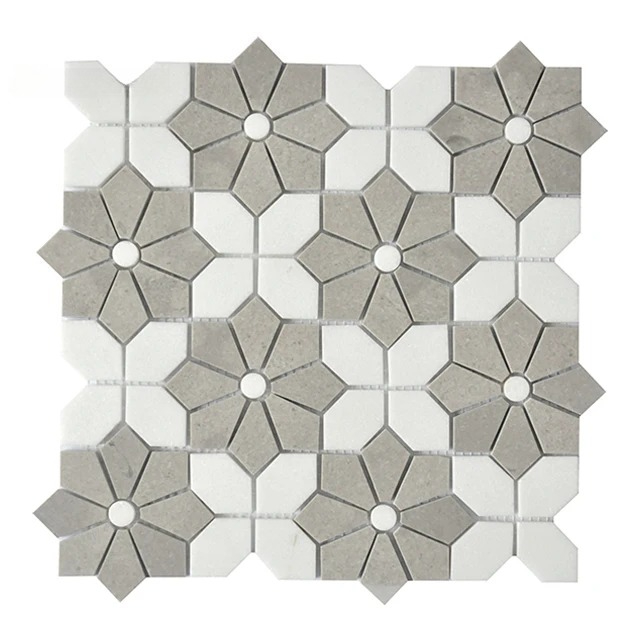 Mosaic Marble Tile for White M - Home Bathroom Tiles Design ulasan dan harga