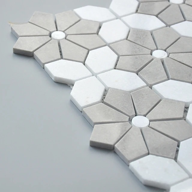 Mosaic Marble Tile for White M - Home Bathroom Tiles Design ulasan dan harga
