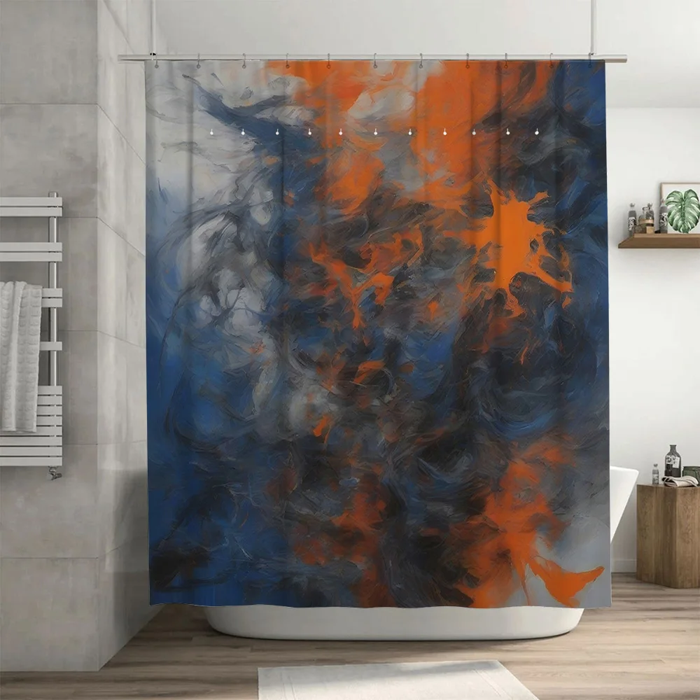 Luxury Blue Orange Watercolor  - Home Bathroom Decor Ideas ulasan dan harga