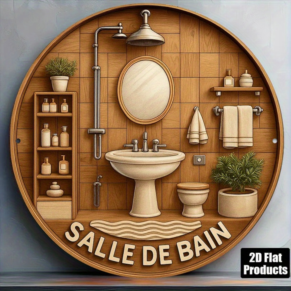 CIFBUY Retro French Bathroom R - Home Bathroom Wall Decor ulasan dan harga