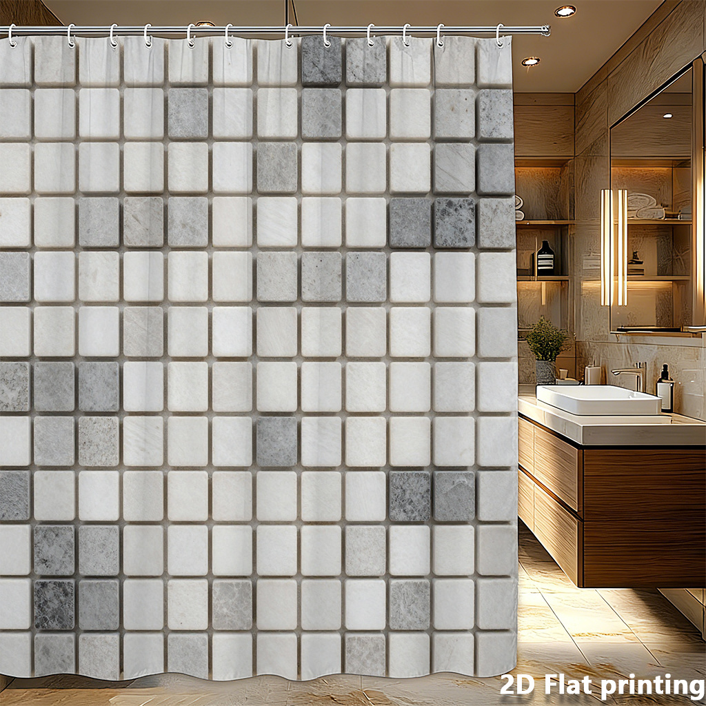 Large Subway Tile Print Shower - Home Bathroom Tiles Design ulasan dan harga