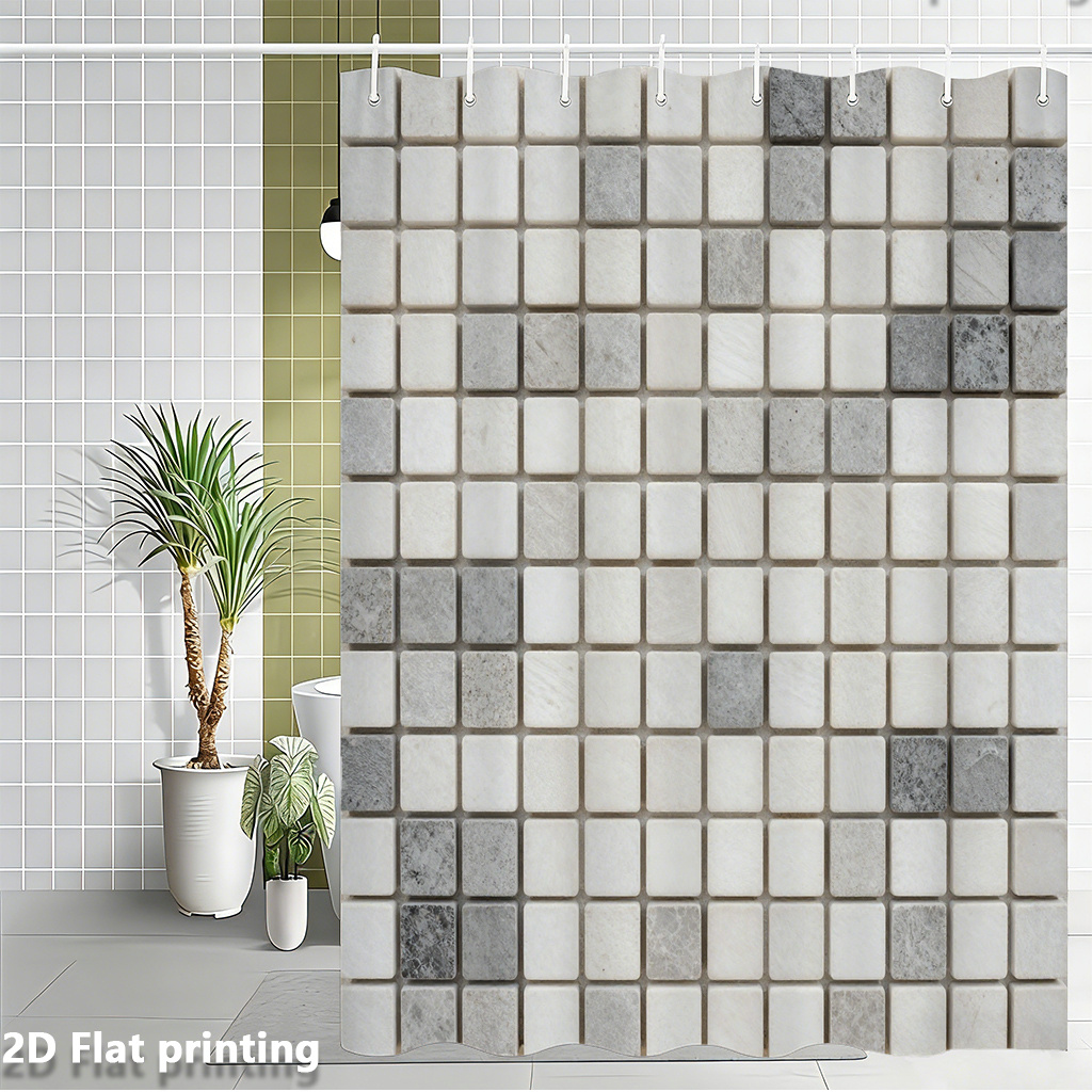 Large Subway Tile Print Shower - Home Bathroom Tiles Design ulasan dan harga