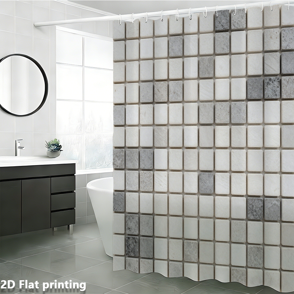 Large Subway Tile Print Shower - Home Bathroom Tiles Design ulasan dan harga