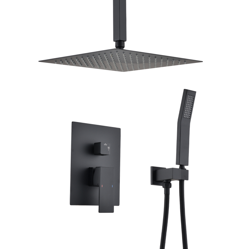 Black Solid Brass Shower Syste - Home Bathroom ulasan dan harga