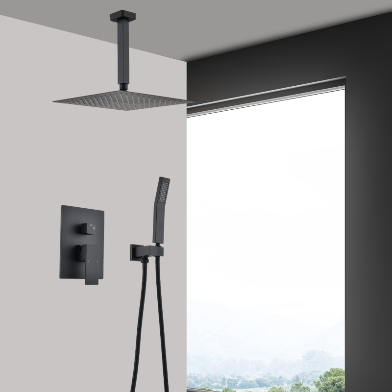 Black Solid Brass Shower Syste - Home Bathroom ulasan dan harga