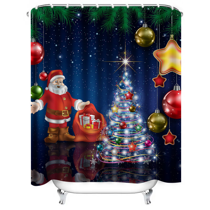 TU Christmas Shower Curtain Sa - Home Bathroom Decor Ideas ulasan dan harga