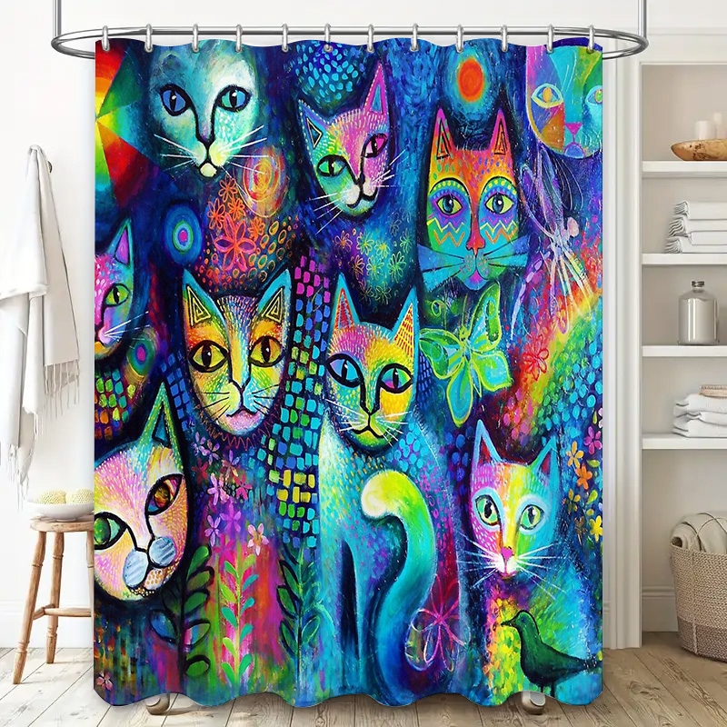 Cat Shower Curtain Artistic An - Home Bathroom Decor Ideas ulasan dan harga