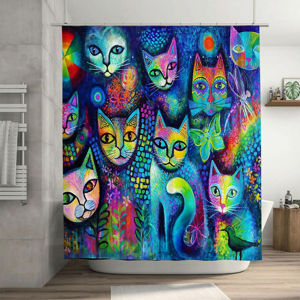 Cat Shower Curtain Artistic An - Home Bathroom Decor Ideas ulasan dan harga