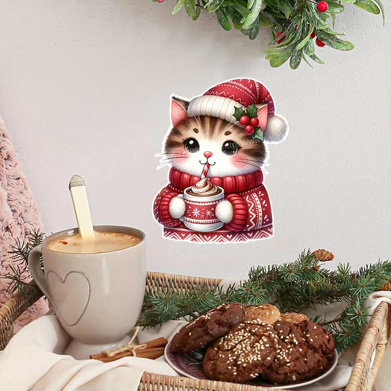 Christmas Cat Wall Sticker Bat - Home Bathroom Tiles Design ulasan dan harga