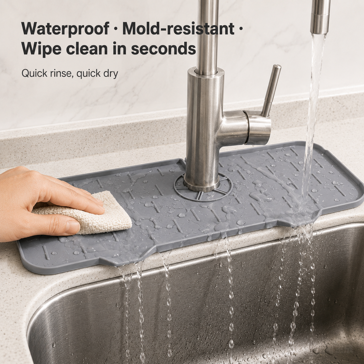 1pcFoldable TPE Sink Splash Gu - Home Essentials Bathroom Storage ulasan dan harga