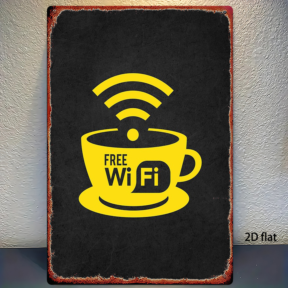 2D Vintage Metal Sign, WiFi Zo - Home Bathroom Decor Ideas ulasan dan harga